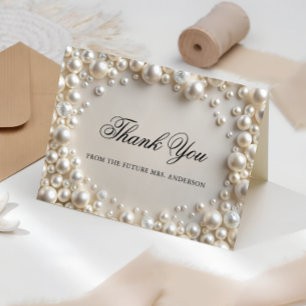 Tarjeta de agradecimiento a Pearls Bridal Shower