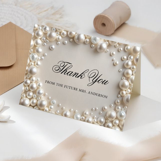 Tarjeta de agradecimiento a Pearls Bridal Shower (Subido por el creador)