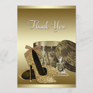 Tarjeta de agradecimiento a Pearls High Heel Shoes