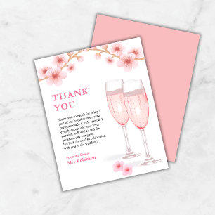 Tarjeta de agradecimiento a Petals y Prosecco Brid