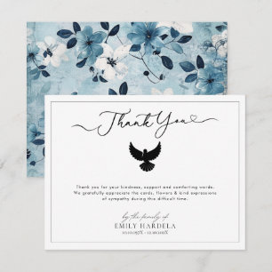 Tarjeta de agradecimiento a Pigeon Blue Floral Fun