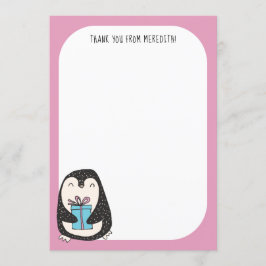 Tarjeta de agradecimiento a Pingüino con pantalla