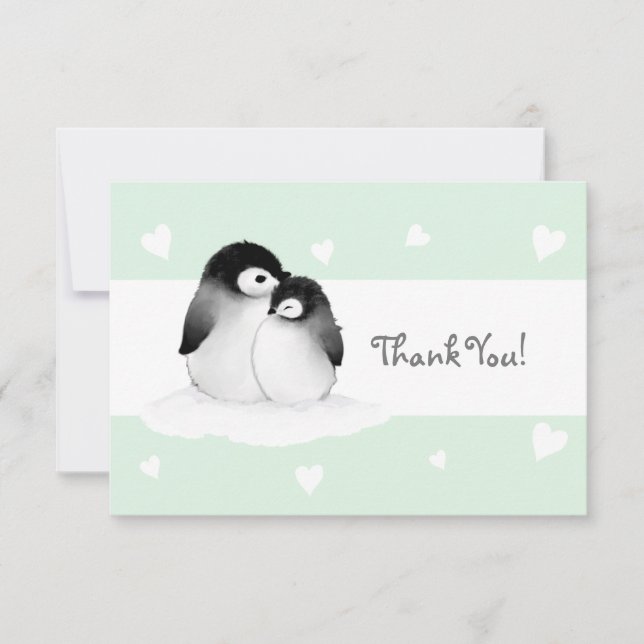 Tarjeta de agradecimiento a Pingüino del Corazón d (Anverso)