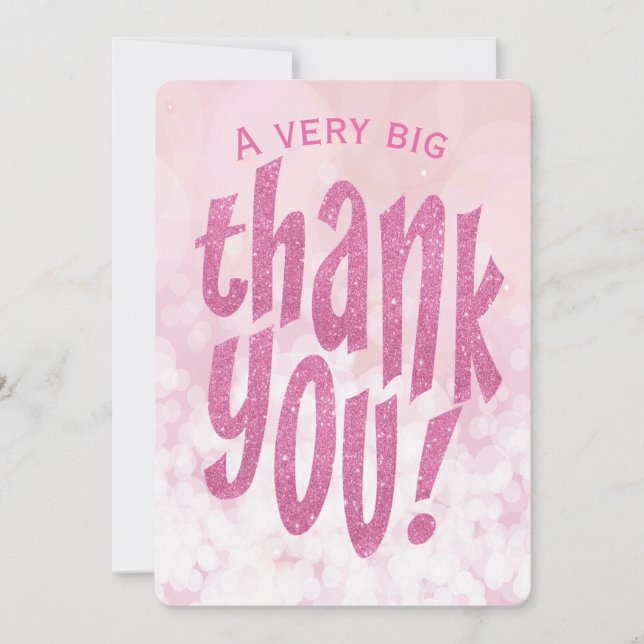 Tarjeta de agradecimiento a Pink Big Gracias por l (Anverso)