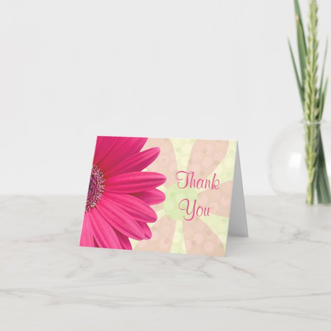 Tarjeta de agradecimiento a Pink Gerbera Daisy Bab (Anverso)