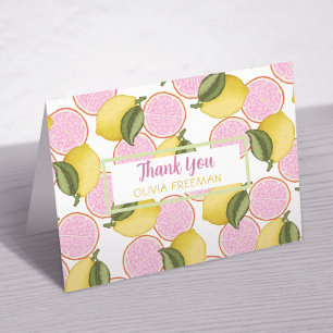 Tarjeta de agradecimiento a Pink Lemonade Birday