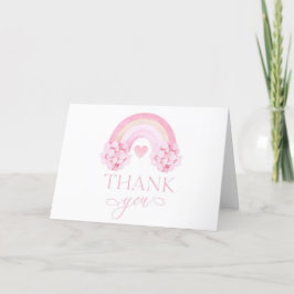 Tarjeta de agradecimiento a Pink Rainbow Valentine
