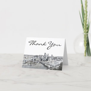 Tarjeta de agradecimiento a Pittsburgh Skyline