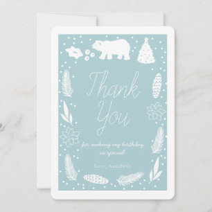 Tarjeta de agradecimiento a Polar Bear Blue Birday