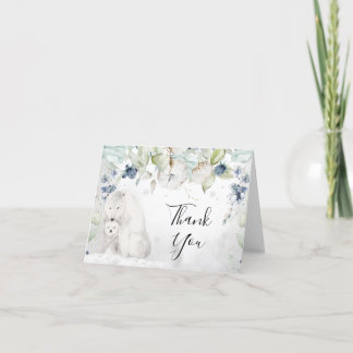 Tarjeta de agradecimiento a Polar Bear Winter Baby