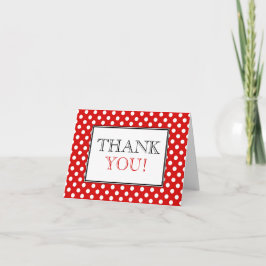 Tarjeta de agradecimiento a Polka Dot Red & White