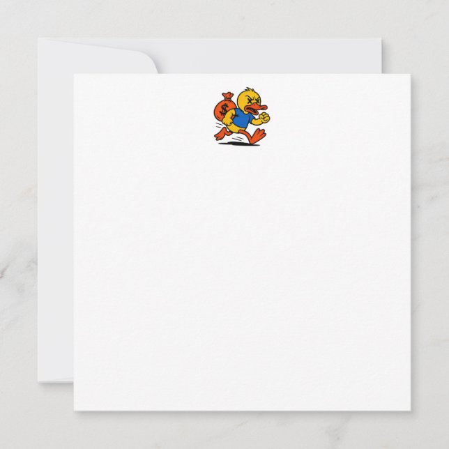 Tarjeta De Agradecimiento A POP ART STYLE THIEF DUCK Thank You Card (Anverso)
