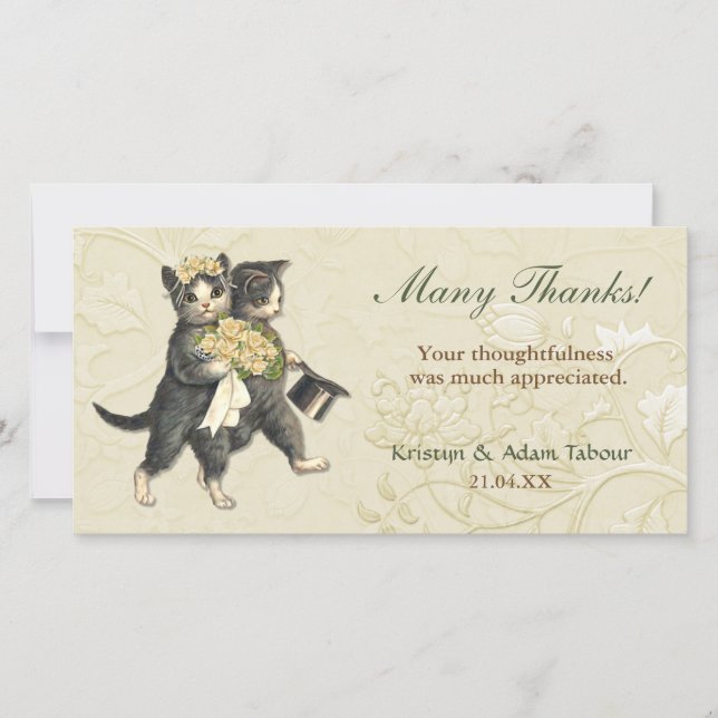 Tarjeta de agradecimiento a Posh Cats Boda (Anverso)