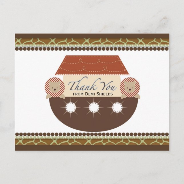 Tarjeta de agradecimiento a Posh Noah's Ark Flat (Anverso)