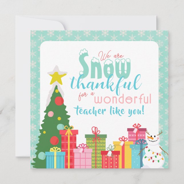 Tarjeta de agradecimiento a profesores de Nieve ag (Anverso)