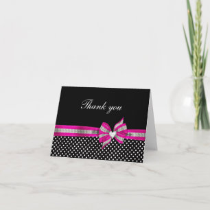 Tarjeta de agradecimiento a Punto de Polka Rosa Bl