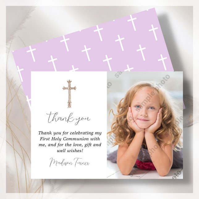 Tarjeta de agradecimiento a Purple First Holy Comm (Subido por el creador)