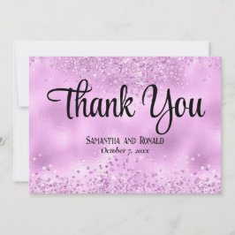 Tarjeta de agradecimiento a Purpurina de Faux Lila