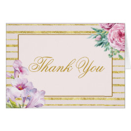 Tarjeta de agradecimiento a Purpurina Gold Stripe 