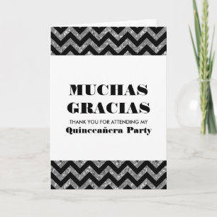 Tarjeta de agradecimiento a Purpurina Quinceañera 