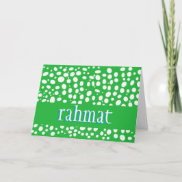 Tarjeta de agradecimiento a Rahmat uzbeko