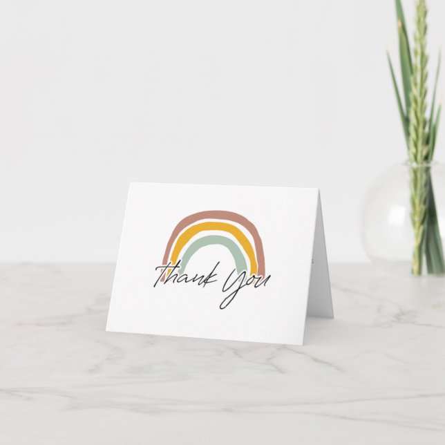Tarjeta de agradecimiento a Rainbow Baby Shower Ne (Anverso)
