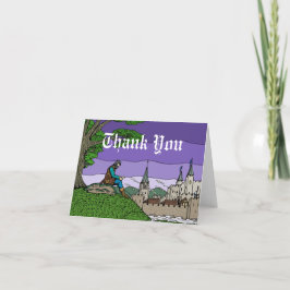 Tarjeta de agradecimiento a recuerdos de Camelot