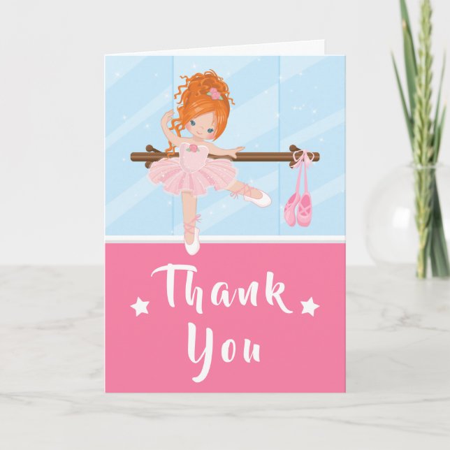 Tarjeta de agradecimiento a Red Hair Ballerina Pin (Anverso)