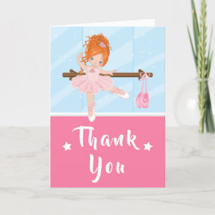 Tarjeta de agradecimiento a Red Hair Ballerina Pin