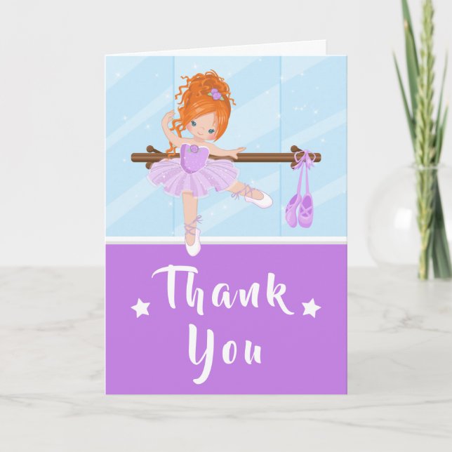 Tarjeta de agradecimiento a Red Hair Ballerina Pur (Anverso)