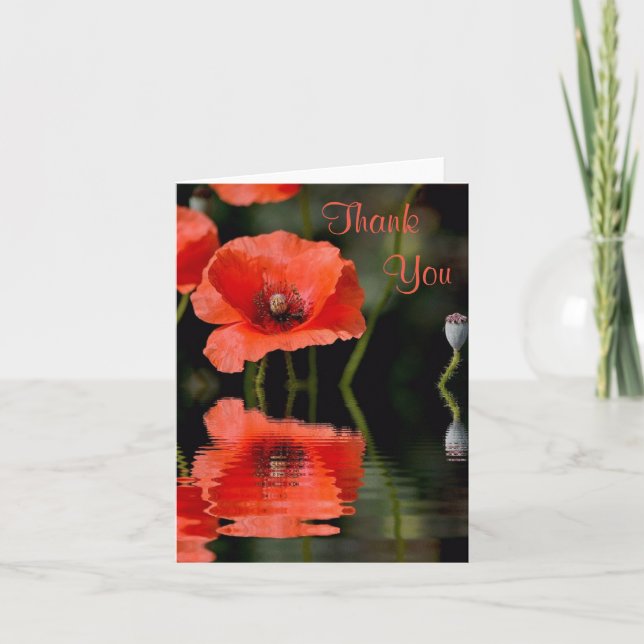 Tarjeta de agradecimiento a Red Poppy Reflations (Anverso)
