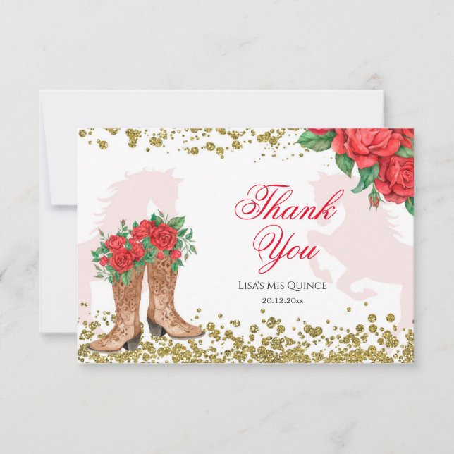 Tarjeta de agradecimiento a Red Rose Mexican Mis Q (Anverso)