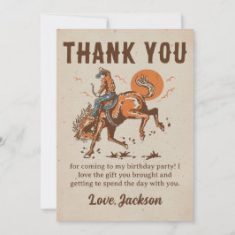 Tarjeta de agradecimiento a Rodeo Western Cowboy B