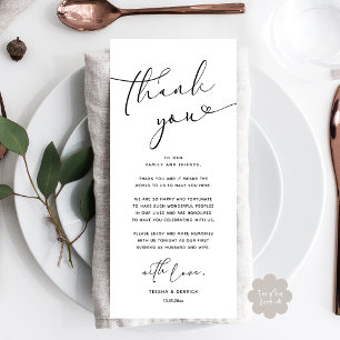 Tarjeta de agradecimiento a Romantic Boda Place