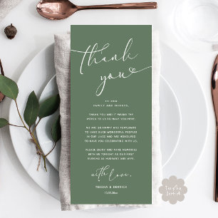 Tarjeta de agradecimiento a Romantic Boda Place