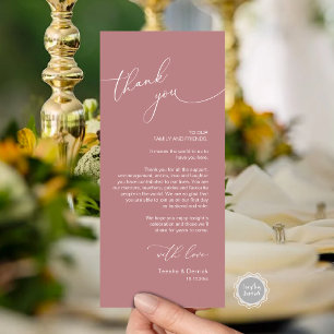Tarjeta de agradecimiento a Romantic Boda Place
