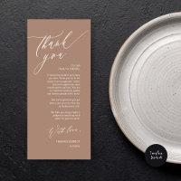 Tarjeta de agradecimiento a Romantic Boda Place