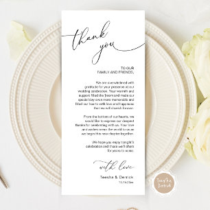 Tarjeta de agradecimiento a Romantic Boda Place