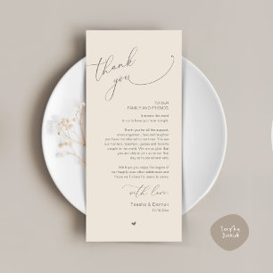 Tarjeta de agradecimiento a Romantic Boda Place