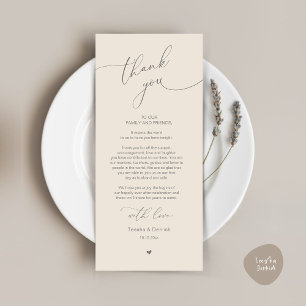 Tarjeta de agradecimiento a Romantic Boda Place