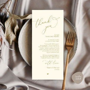 Tarjeta de agradecimiento a Romantic Boda Place