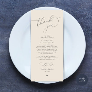 Tarjeta de agradecimiento a Romantic Boda Place