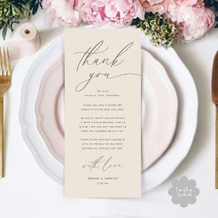 Tarjeta de agradecimiento a Romantic Boda Place