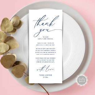 Tarjeta de agradecimiento a Romantic Boda Place