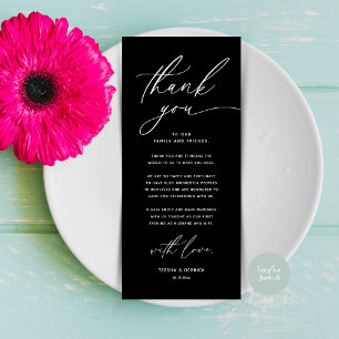 Tarjeta de agradecimiento a Romantic Boda Place