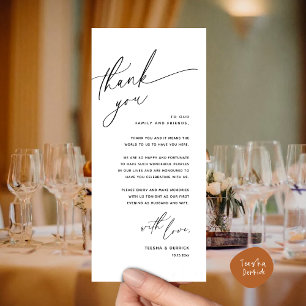 Tarjeta de agradecimiento a Romantic Boda Place