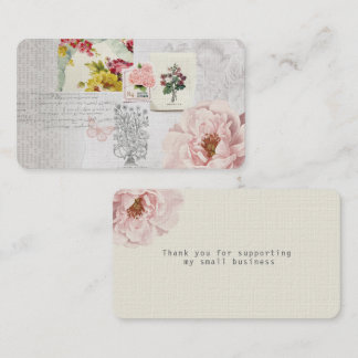 Tarjeta de agradecimiento a Rosa Collage Business