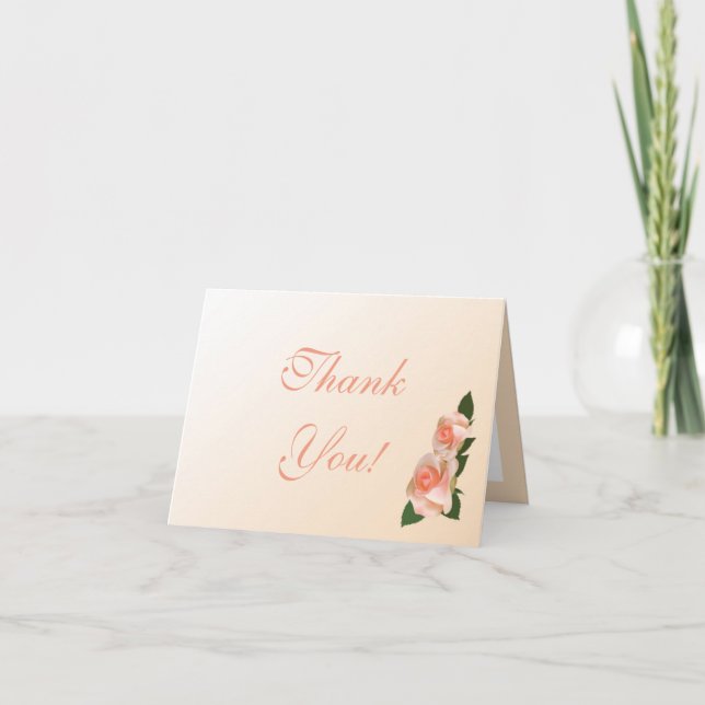 Tarjeta de agradecimiento a Rosa de Rubor rosado B (Anverso)