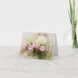 Tarjeta de agradecimiento a rosas rosas rosas en l