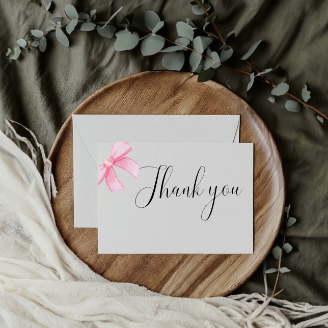 Tarjeta de agradecimiento a Rubor Bow Bridal Showe (Subido por el creador)